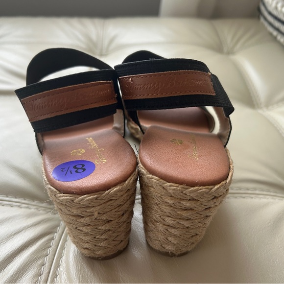 Tommy Bahama Black Elastic Espadrille Wedge Sandals - Picture 3 of 6